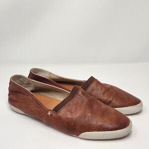 Frye Melanie Brown Soft Leather Slip On Flats Women Size 7.5M Casual Boho Shoes